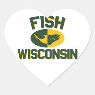 Adesivo Coração Fish Wisconsin