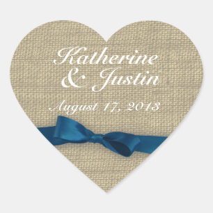 Adesivo Coração Fita e Burlap Heart