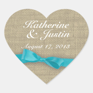 Adesivo Coração Fita e Burlap Heart