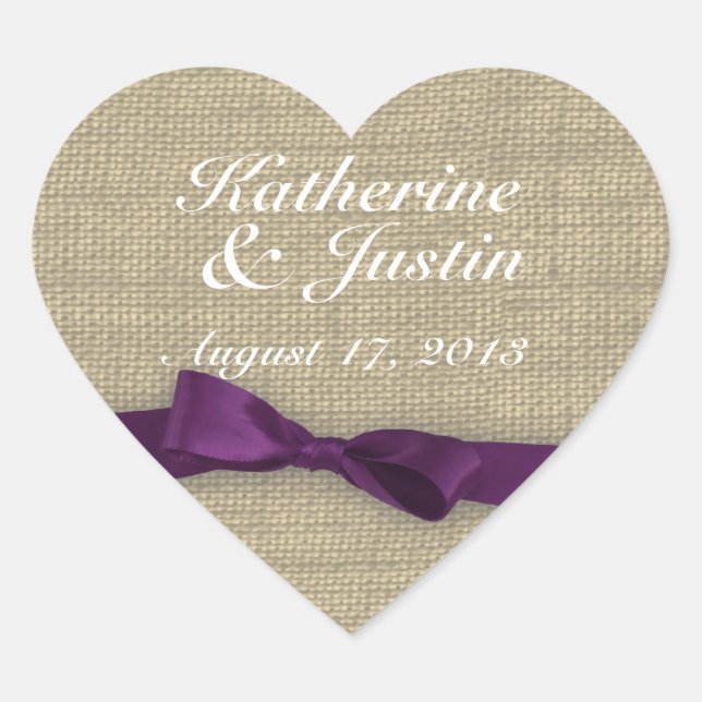 Adesivo Coração Fita e Burlap Heart (Frente)