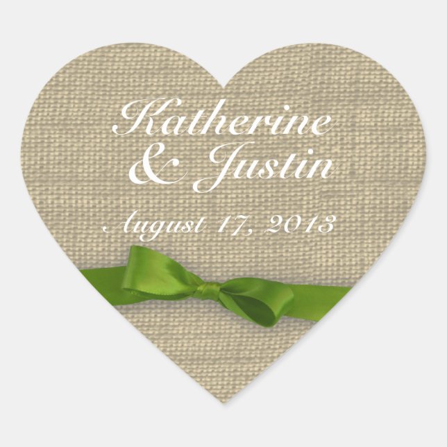 Adesivo Coração Fita e Burlap Heart (Frente)