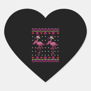 Adesivo Coração Flamingo Christmas Eu Quero Um Flamingo De Natal