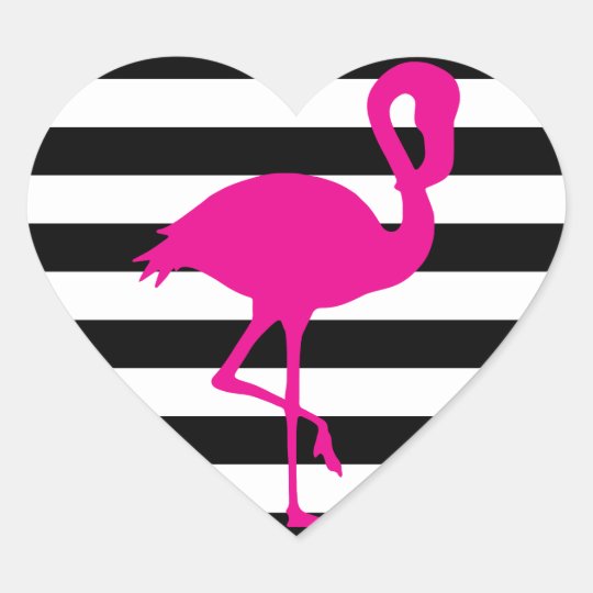 Adesivo Coracao Flamingo Cor De Rosa Listrado Preto E Branco Zazzle Com Br A vida não é tão colorida quanto gostaríamos que fosse. adesivo coracao flamingo cor de rosa listrado preto e branco