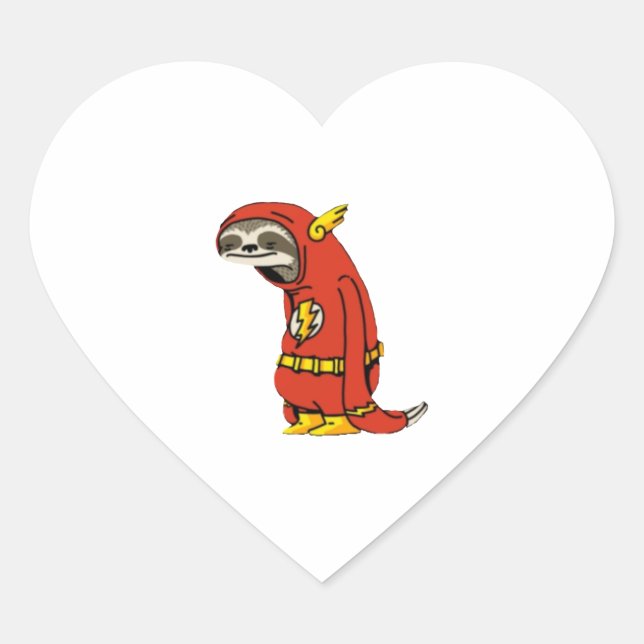 Adesivo Coração Flash Sloth (Frente)