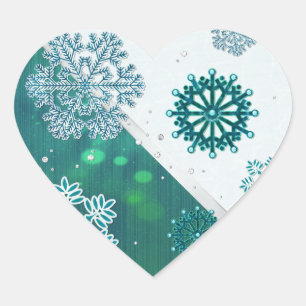 Adesivo Coração Floco de neve 3D