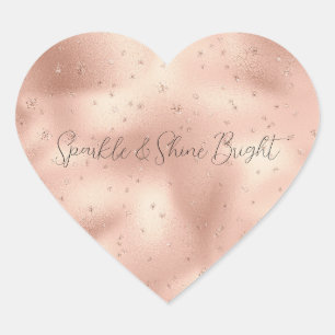 Adesivo Coração Floco de neve brilhante brilhante brilhante