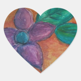 Adesivo Coração flor da boêmia