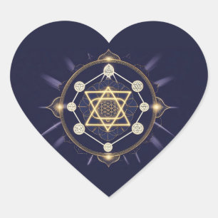 Adesivo Coração Flor da Infinidade — Geometria Sagrada Celestial