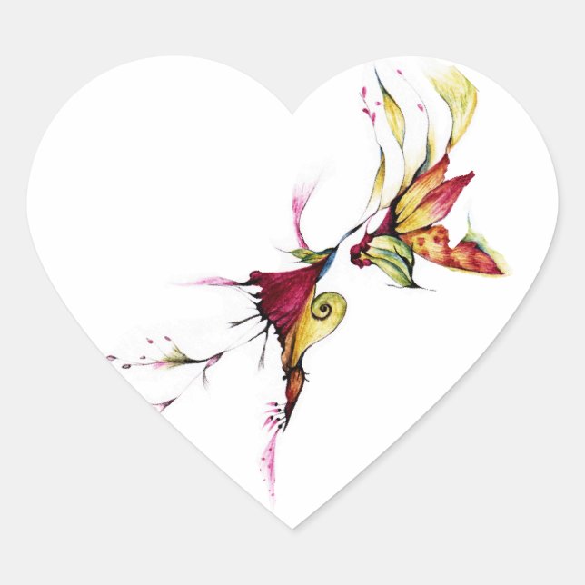 Adesivo Coração Flor do amor (Frente)