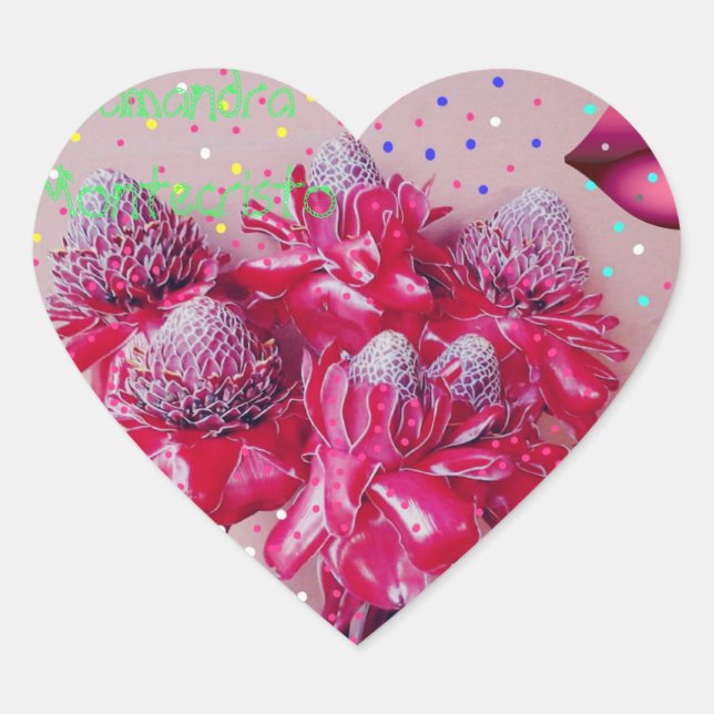 Adesivo Coração Flor Sticker para todo o lado! (Frente)