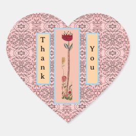 Adesivo Coração Flor Vermelho Simples