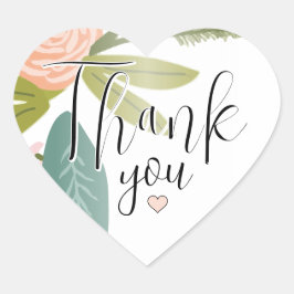 Adesivo Coração Floral e Fauna