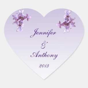 Adesivo Coração Floral Flilac Flores Adesivas