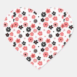 Adesivo Coração Floral Moderno Monograma