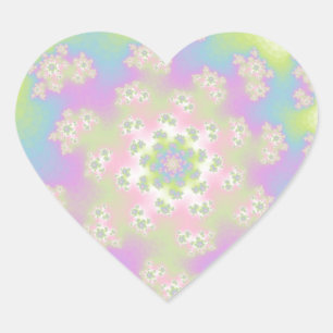 Adesivo Coração Floral Pastel feito sob encomenda polvilha