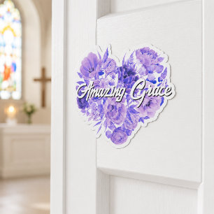Adesivo Coração Floral Roxo da Graça Incrível