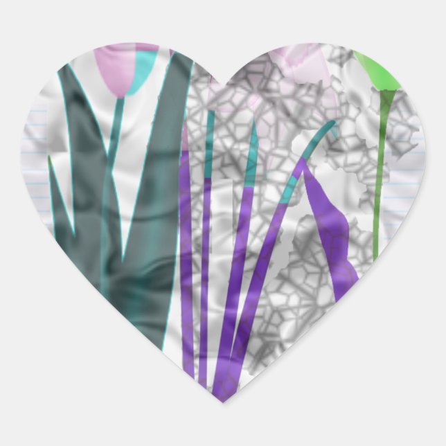 Adesivo Coração Flores (Frente)