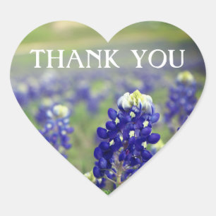 Adesivo Coração Flores Azuis do Texas Floral