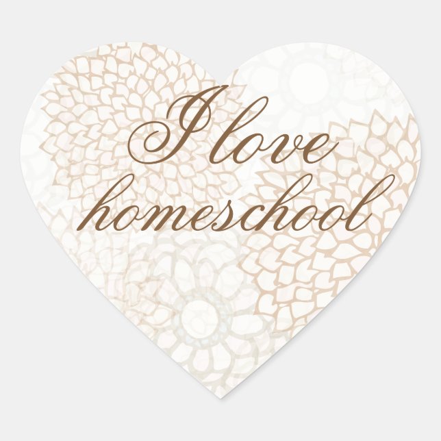 Adesivo Coração Flores bonito (Frente)