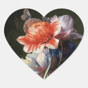 ADESIVO CORAÇÃO FLORES BRANCAS DAS ANÊMONAS ROSAS VERMELHA,