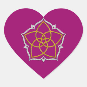 Adesivo Coração FLORES DE VENUS/FLORESTA DE Vênus Lotus DOURADO P