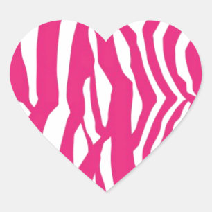 Adesivo Coração Flores de Zebra Rosa
