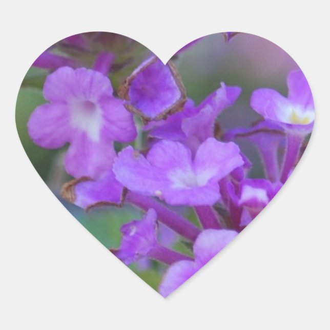Adesivo Coração Flores Roxas (Frente)