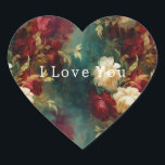 Adesivo Coração Flores Verdes Brancas Vermelhas<br><div class="desc">Flores Verdes Brancas Vermelhas</div>