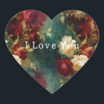 Adesivo Coração Flores Vermelhas Brancas Verdes<br><div class="desc">Flores Vermelhas Brancas Verdes</div>