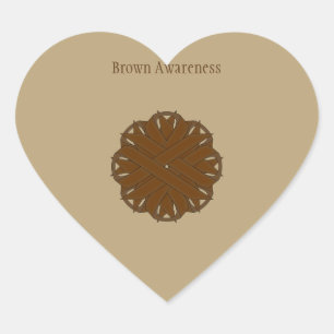Adesivo Coração Flower Brown Ribbon por Kenneth Yoncich