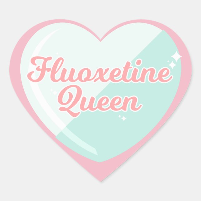 Adesivo Coração Fluoxetine Queen Sticker (Frente)