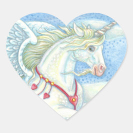 Adesivo Coração FLYING HEARTS UNICORN, PEGASUS HORSE STICKER Sheet