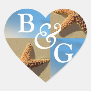 Adesivo Coração Foco Corações de Casamento Foco-de-Estrelas