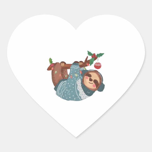 Adesivo Coração Fofo de Natal (Frente)