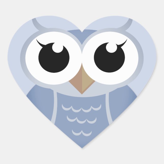 Adesivo Coração "Fog-Blue OWL" (Frente)