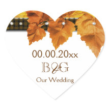 Folha de outono do país selo de casamento #2