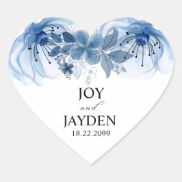 Adesivo Coração Folhagem de Eucalipto Azul Empoeirado