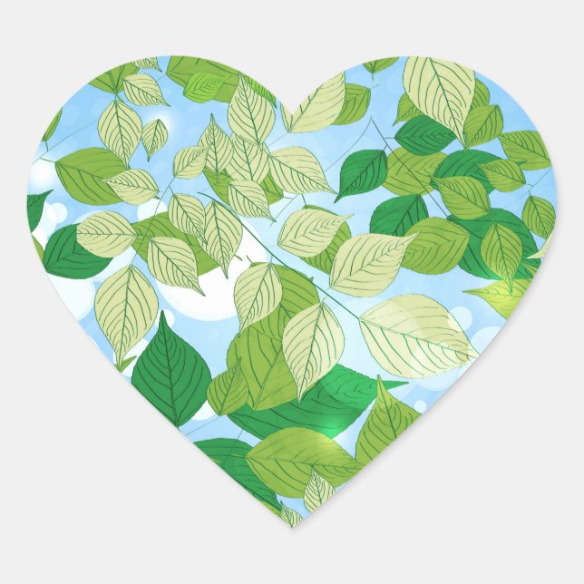 Adesivo Coração Folhas (Frente)