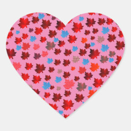 Adesivo Coração Folhas canadenses