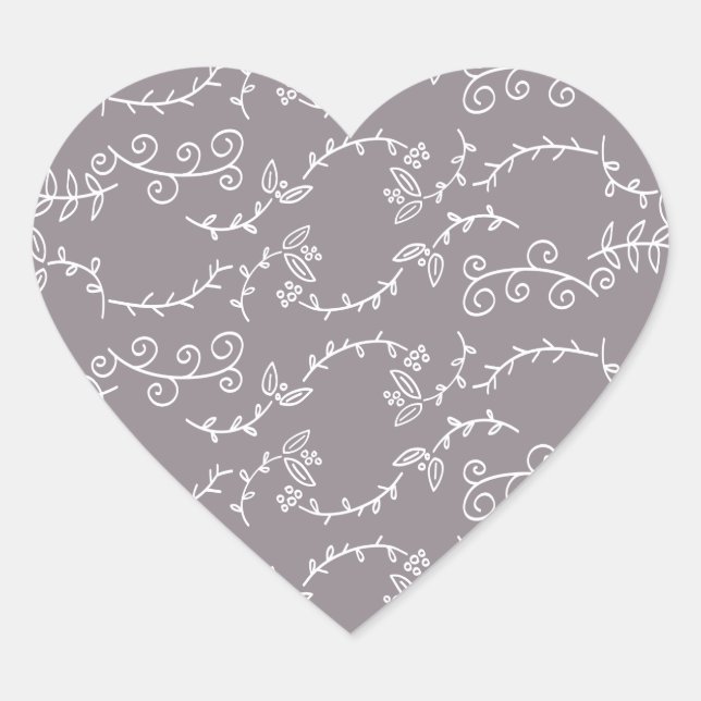 Adesivo Coração folhas e bagas (Frente)