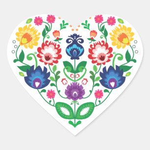 Adesivo Coração 💜  💓 Folk inspirou corações,