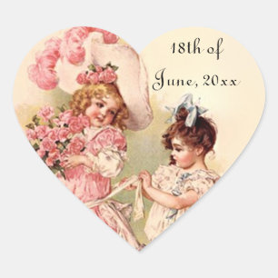 Adesivo Coração Formas bonitas do casamento do Victorian do