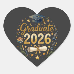 Adesivo Coração Formatura Personalizada Turma de 2026 Família Pers