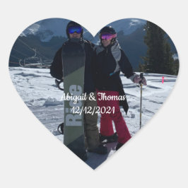 Adesivo Coração Foto: Adicione seu próprio Casal de Noivado de cas