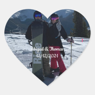 Adesivo Coração Foto: Adicione seu próprio Casal de Noivado de cas