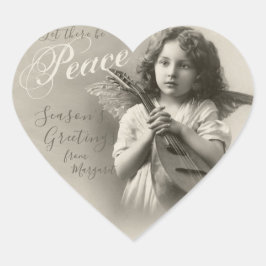 Adesivo Coração Foto antiga do Anjo da Paz CC1072 no Natal