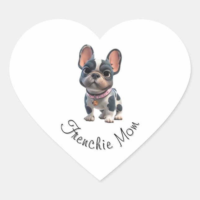 Adesivo Coração French Bulldog (Frente)