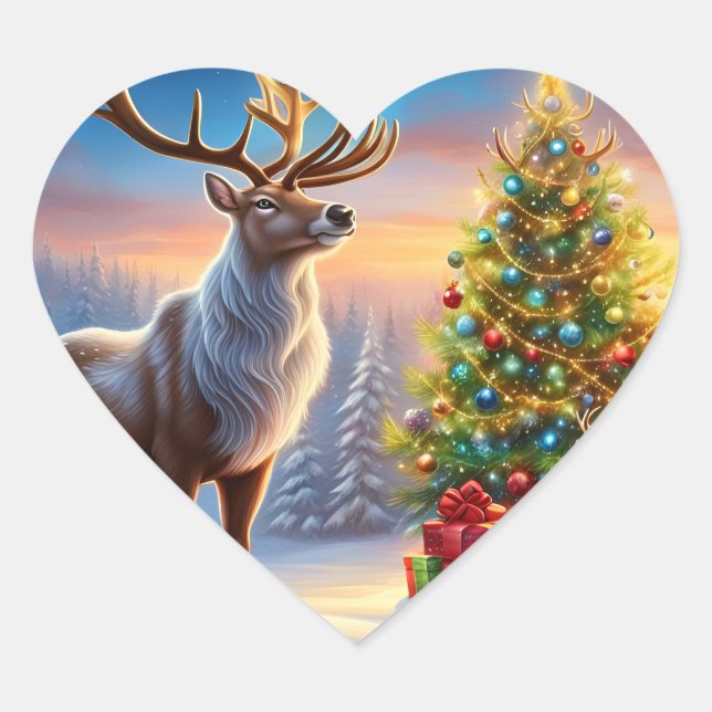 Adesivo Coração Frohe Weihnachten Fensteraufkleber (Frente)