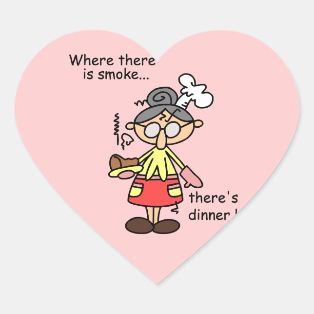 Adesivo Coração Fumo e t-shirt e presentes do comensal (Frente)