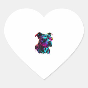 Adesivo Coração Funcionarios americano Staffordshire Terrier Dogs